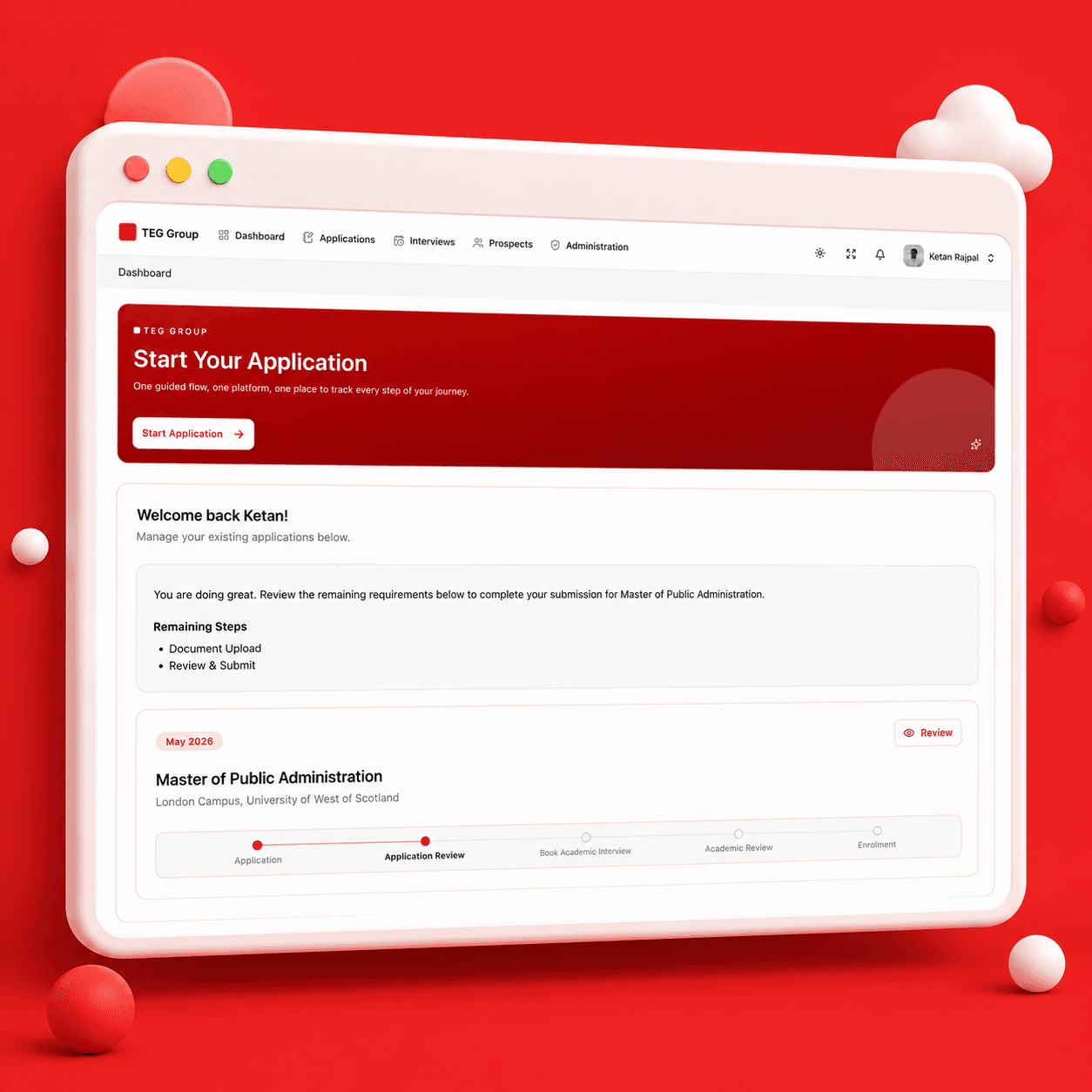 The Education Group Admissions System